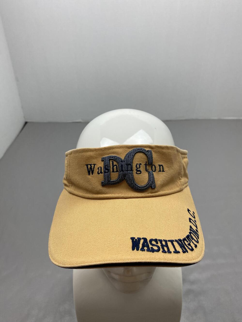 Hat Cap Strap Back One Size Yellow Washington D.C. Visor USA Adjustable Mens